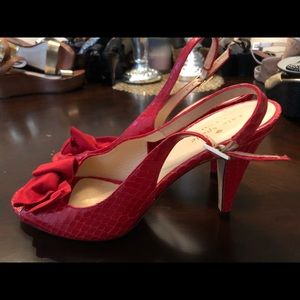 Kate spade red high heels with bow
